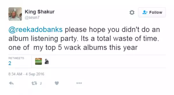 Check This Hilarious Tweet Between Reekado Banks And A Hater